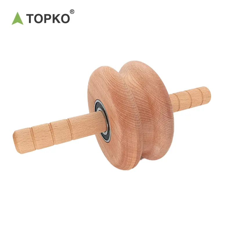 TOPKO hot selling home exercise exercise wheel roller wooden