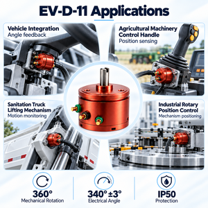 Capteur de <span class=keywords><strong>d</strong></span>éplacement angulaire EvolE EV-<span class=keywords><strong>D</strong></span>-11 340 0,5% IP50, tension analogique, montage servo - Product Image 3