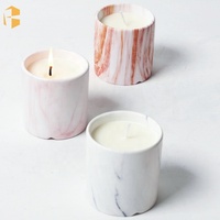 10 oz 12 oz vente en gros conception personnalisée marque privée marbre ciment vase de bougie pot en céramique de luxe bougies parfumées