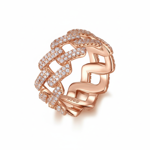 Großhandel Voll-Moissanit Iced Out Cuban Link <span class=keywords><strong>Ring</strong></span>, 18K <span class=keywords><strong>Gold</strong></span>/Weiß<span class=keywords><strong>gold</strong></span>/Rosé<span class=keywords><strong>gold</strong></span> Plattierter S925 Silber Hip Hop <span class=keywords><strong>Ring</strong></span>, OEM/ODM - Product Image 6