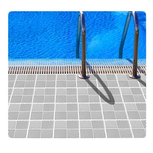 Alfombrilla de piso entrelazada modular <span class=keywords><strong>para</strong></span> piscina, baño, ducha, sauna, garaje, barco, 12 "* 12", gris + blanco - Product Image 4