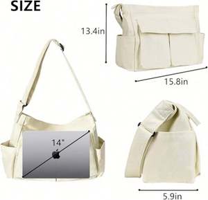 Canvas Tote Bag Wholesale Large Capacity Color Fashionable Shoulder Bag Shopping Handbag for Women Daily Use - Product Image 3