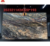 Design moderne naturel noir véritable avec dalle de granit titane à matrice dorée or magma pour meubles de villa d'intérieur