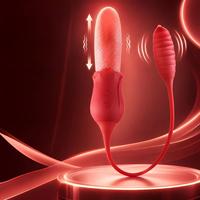Nouveau Vibromasseur 3-en-1 pour la Langue et le Clitoris, Jouet Sexuel 10 Modes, Masseur Point G, Vibromasseur Lèche-Lèvres, Rechargeable USB 100%