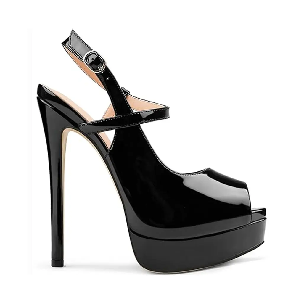 Sandálias femininas de salto alto plataforma de 6 polegadas para mulheres conjunto de bolsa combinando com serviço de fabricação de sapatos de couro preto personalizados para festas