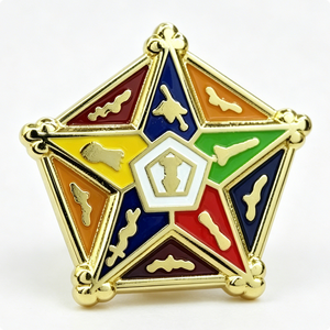 Pin de Solapa Personalizado de Aleación de Zinc con Esmalte Duro y Baño de Oro UV, con Símbolo Religioso en Forma de Estrella, Ideal para Graduaciones, Aniversarios, Clubes o como Regalo de Recuerdo - Product Image 3