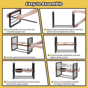 JH-Mech Mengurangi Ketegangan Leher dan Sendi 4 Tingkat Ketinggian yang Dapat Disesuaikan Ideal Tahan Lama dan Kokoh Mangkuk Anjing yang Dapat Diangkat dan Disesuaikan - Product Image 6