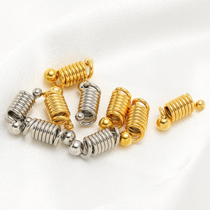 Fermoir à ressort tubulaire |   Connecteur en acier inoxydable plaqué or PVD 18 carats pour la fabrication de bijoux DIY (colliers, bracelets) - Product Image 3
