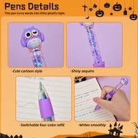 Stylo Gel Cartoon Halloween Quatre Couleurs Mignon Créatif Multicolore Stylo Bille Coloré à Bouton Poussoir pour Étudiant Pointe en Plastique 1.0mm