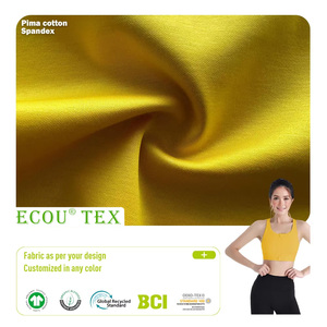 Tissu jersey simple 95% coton Pima 5% élasthanne 220 g/m² OEKO-TEX BCI pour vêtements de sport en gros - Product Image 1