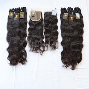 Mèches brésiliennes naturelles lisses, vison 11a, avec Lace Closure Hd, cheveux ondulés, 13x6 Frontal, non traités, vente en gros - Product Image 1