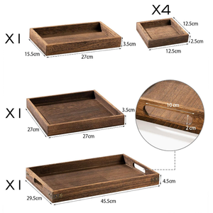 Mộc Mạc hình chữ nhật rắn gỗ ăn sáng Bàn cà phê đĩa cứng bằng gỗ tự nhiên phục vụ khay - Product Image 5