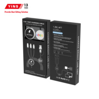 Cable de Carga Múltiple con Logotipo LED Personalizado, Material Ecológico, Cable Trenzado Reciclado para Negocios Sostenibles