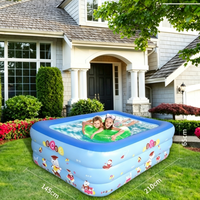 Chaise Longue Gonflable Marazual pour Piscine, en PVC Écologique, Design Monde Marin Bleu, Capacité 100-500KG, 5-10 Personnes