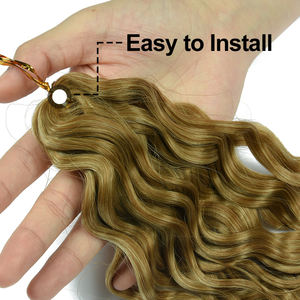 Extensions de cheveux synthétiques en fibres protéinées bio, résistantes à la chaleur, bouclées, en fibres bio organiques, tresses au crochet naturelles, en paquet - Product Image 3