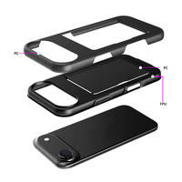 Étui de téléphone rigide avec porte-cartes, poche et support pour iPhone 17 Air 16E 15 14 Plus 13 Mini 12 11 Pro Max