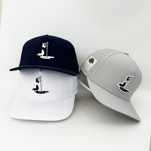 <b>Waterproof</b> 5 Panel Golf <b>Hats</b> Manufacturer Wholesale Gorras Polyester Customizable logo Rubber Patch Baseball Caps - Product Image 1