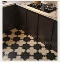 Carrelage nordique noir et blanc 200x200, petite tuile de sol rétro, bord décoratif, brique mate, carrelage en porcelaine pour sol