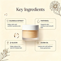 Krim Wajah OEM Organic Calendula & Jojoba Oil 10% Ekstrak Tinggi Bebas Pewangi Menenangkan & Memperbaiki Kulit Sensitif untuk Dewasa