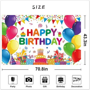 ฉากหลังวันเกิด DIZHI ขนาด 6x3.6 ฟุต หลายสี ของตกแต่งวันเกิดสำหรับงานปาร์ตี้ทั้งในร่มและกลางแจ้ง - Product Image 2