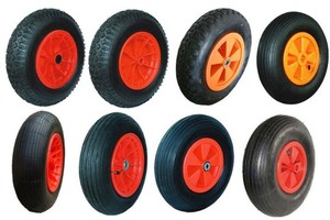 Roue pleine en polyuréthane <span class=keywords><strong>TAHA</strong></span> 14 pouces 3.50-8 rouge avec roulement à billes et moyeu de 25 mm - Product Image 5