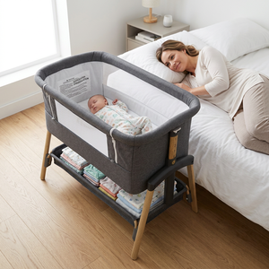 <span class=keywords><strong>Cuna</strong></span> Moderna de Metal para Bebé, Portátil, Altura Ajustable, con Mosquitero, Bolsa de Almacenamiento <span class=keywords><strong>Grande</strong></span>, para Exteriores, para Recién Nacidos - Product Image 2