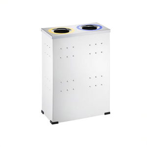 Cestino per Riciclaggio Rettangolare a 2 Scomparti in Acciaio Inox 2208 - Product Image 2