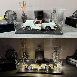 Vitrina <span class=keywords><strong>de</strong></span> Acrílico Transparente Reforzada para Coleccionables <span class=keywords><strong>de</strong></span> <span class=keywords><strong>Lego</strong></span>, Coche RC 1/18, Caja Transparente a Prueba <span class=keywords><strong>de</strong></span> Polvo con Luz, Interior Negro - Product Image 5