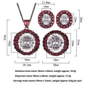 Fashion Jewelry Eco-friendly Copper Black Gold Plated 18*20mm White Zircon Multi <b>Colour</b> Pendant <b>Set</b> for Banquet - Product Image 2