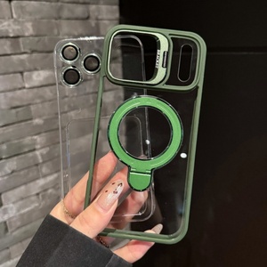Quality strong magnetic <b>holder</b> transparent <b>phone</b> case for iPhone 11 17 18 pro max camera bracket clear lens film protect cover - Product Image 5