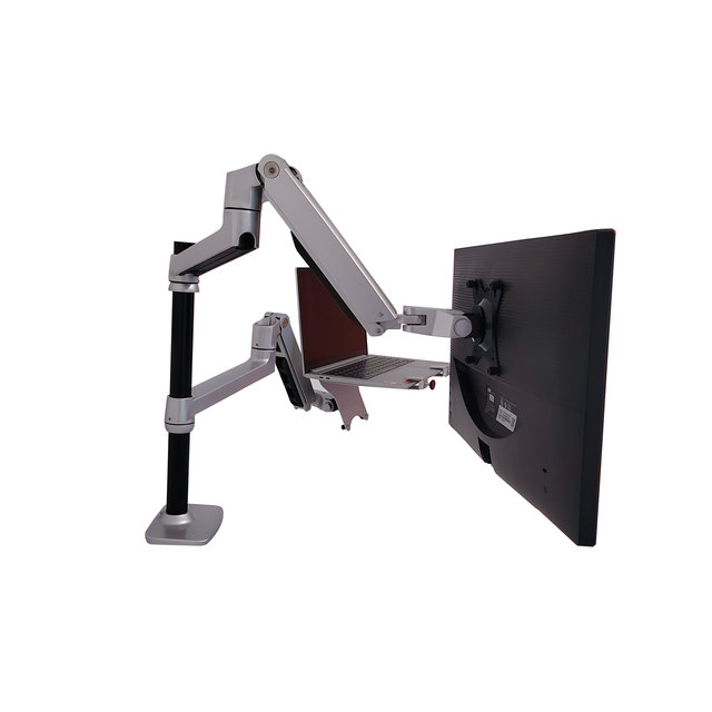 Factory Wholesale Adjustable Aluminum Dual Screen Gas Spring Desk Mount Bracket Monitor Stand for 17-32 Inch Laptop Screen