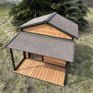 Casa de Perro Moderna de Lujo en Madera, Impermeable, para Exteriores, con Piso Elevado, Fácil de Limpiar, para Todas las Estaciones - Product Image 3
