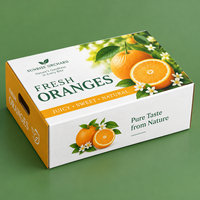 Boîte en carton ondulé enduit imperméable, écologique et recyclable pour fruits et viandes, taille personnalisée, carton de luxe avec poignée, vente en gros de fruits