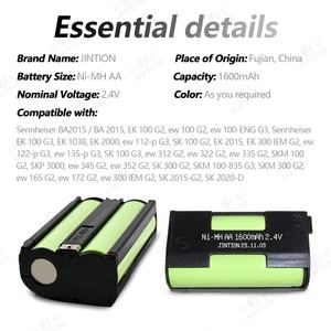JINTION NiMH <span class=keywords><strong>AA</strong></span> 1600 мАч 2,4 В nimh <span class=keywords><strong>aa</strong></span> перезаряжаемые батарейки <span class=keywords><strong>aa</strong></span> для Sennheiser BA2015 / BA 2015 EK <span class=keywords><strong>100</strong></span> G2 ew <span class=keywords><strong>100</strong></span> - Product Image 3
