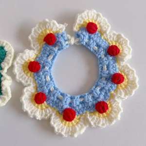 Collar de gato de lana tejido a mano y adorable bufanda para mascotas Ropa Linda para mascotas - Product Image 5