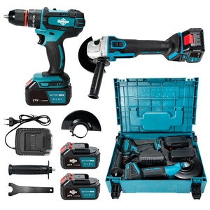 Set Perkakas Bor Listrik & Gerinda Sudut Tanpa Kabel OEM Pabrik 2-in-1 dengan Baterai Lithium - Product Image 1