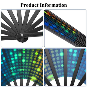 Ventaglio Pieghevole Grande da 13 <span class=keywords><strong>Pollici</strong></span> con Logo Personalizzato, Decorativo per Feste Estive, Luminoso ai Raggi UV, Spedizione in Giornata - Product Image 3