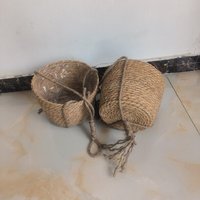 Panier mural tressé luxueux pour plantes d'intérieur, suspendu, avec longue base en macramé et réservoir d'eau, en osier