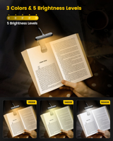 Lampe de lecture portable Glocusent Amber Eye Care ET-Head à clipser, légère, rechargeable par USB, lampe de lecture LED pour la lecture au lit