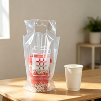 Sac de transport en plastique transparent avec poignée découpée, taille personnalisée, logo, pour thé au lait, café, jus – Fournisseur d'usine