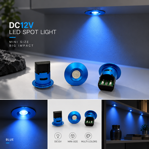 Mini <span class=keywords><strong>spot</strong></span> <span class=keywords><strong>LED</strong></span> DC12V 0,7W encastré pour vitrine à bijoux, étagère de présentation avec connecteur Dupont - Product Image 2