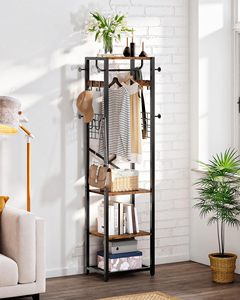 Perchero Industrial Moderno SENYU con 3 Estantes y 12 Ganchos, Mueble de Almacenamiento Metálico Independiente para la Entrada o Sala de Estar - Product Image 2