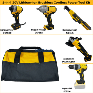 Conjunto <span class=keywords><strong>de</strong></span> Herramientas Eléctricas Inalámbricas para Satisfacer Diversas Exigencias Laborales: Amoladora Angular, Destornillador, Llave <span class=keywords><strong>de</strong></span> Impacto y Taladro <span class=keywords><strong>de</strong></span> Impacto <span class=keywords><strong>de</strong></span> 20V - Product Image 2