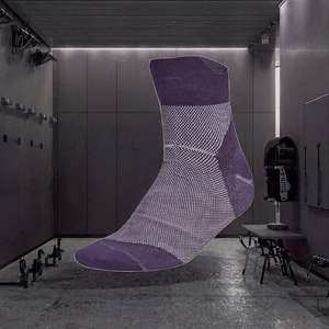 Chaussettes de sport blanches pour hommes, tricotées, à séchage rapide, pour la course et le cyclisme, avec logo personnalisé, pour adultes, vente en gros OEM, collection automne - Product Image 2