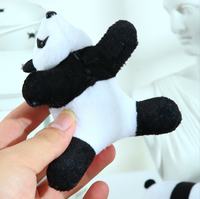 Broche en coton panda mignonne, porte-clés suspendu, pendentif pour le cou, petite poupée pour enfants, vente en gros, promotion, décoration de sac cadeau