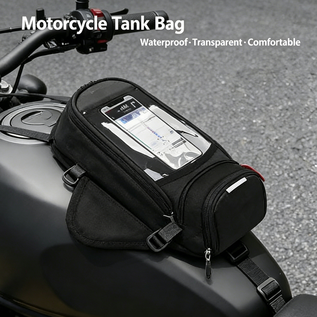 Sport Magnetic Attachment Cycle Accessories Waterproof Tank Bag Transparent Phone Pocket Navigation Storage Pouch Motorcycle Bag