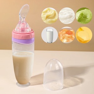 Ensemble de biberons cuillères d'alimentation en silicone pour bébé, distributeur de nourriture complémentaire à presser, portable et réutilisable pour nourrissons - Product Image 4