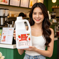 Pabrik Sumber Minuman Jus Rasa Stroberi Berkualitas Tinggi Harga Lebih Baik 2.5 kg untuk Bahan Baku Bubble Tea