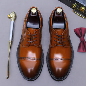 Chaussures Oxford en cuir à lacets pour homme, de qualité luxueuse, style italien, pour le bureau, la carrière, formelles, fabriquées à la main, chaussures de mariage, toujours tendance - Product Image 3
