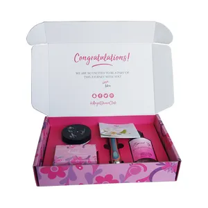 HXC Customized Printed Kosmetik Box Mailer Paper Make Up Set Cosmetics Shipping Box For Skincare With Gift